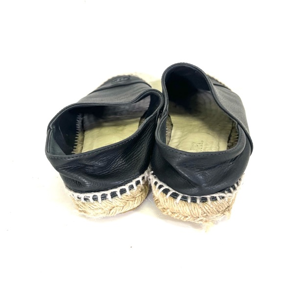 Chanel Black Leather Cap Toe Espadrilles size 39 - Picture 7 of 10